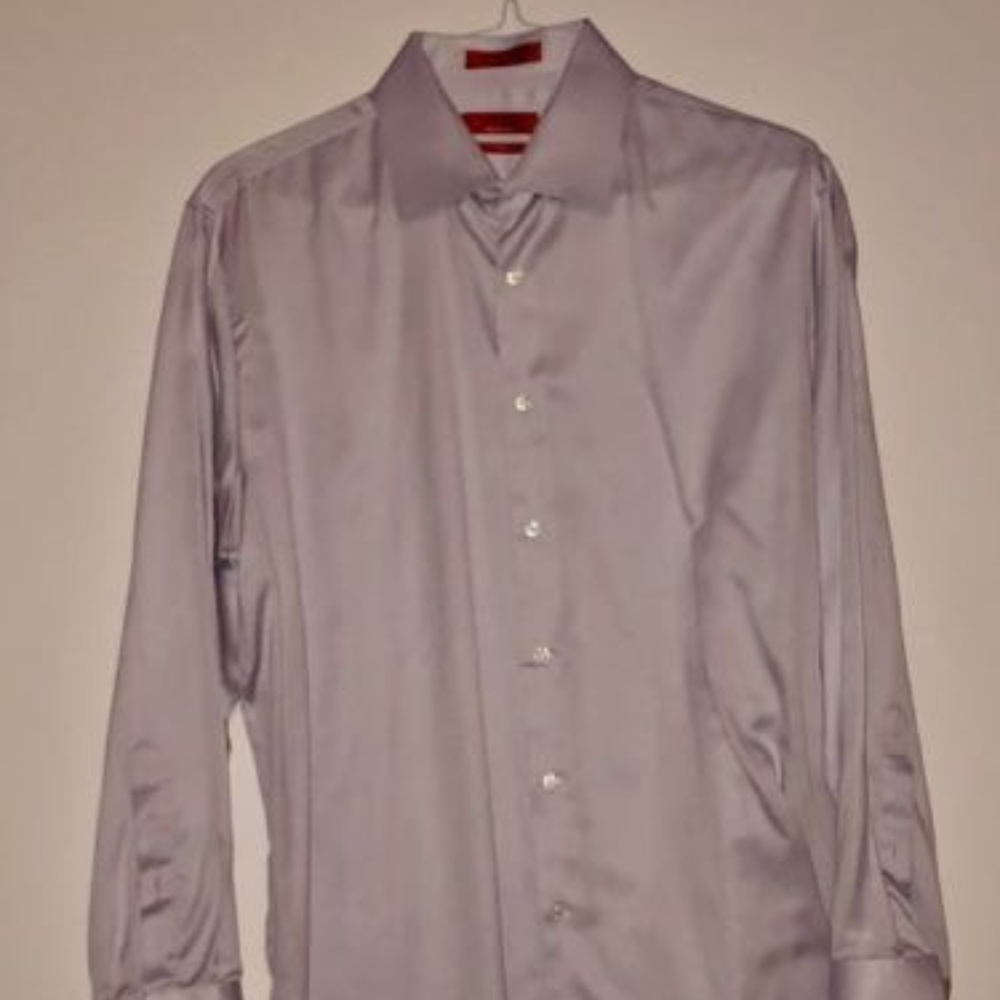Red Saks Fifth Ave Long Sleeve Dress Shirt Men's